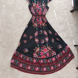 Anthropologie Spanish Floral Maxi Dress XS